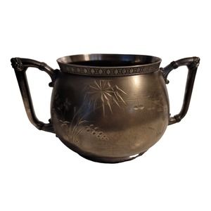 Vintage James W Tufts Vintage Sugar Bowl Quadruple Plate